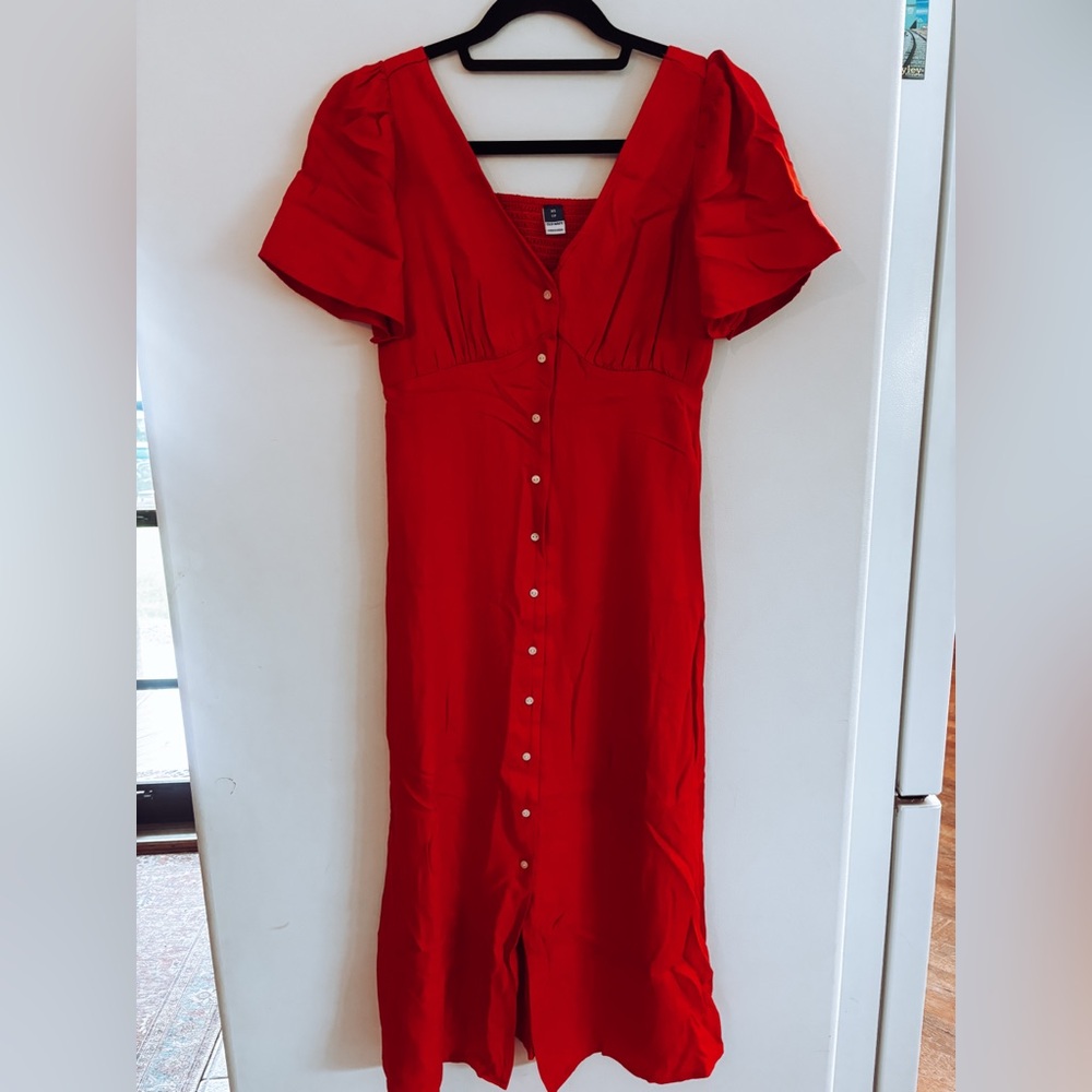 Old Navy Red Ruffled Maxi Dress